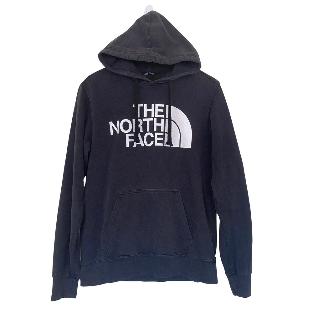The North Face Half Dome Men Pullover Hoodie Small Black Graphic Logo Sweatshirt